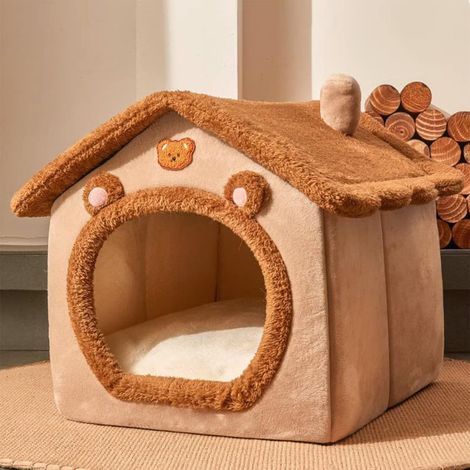 Maison Pour Chien - Maison Pour Chat - Nid Doux Pliable Intérieur avec Coussin - Pour Chiens et Chats de Taille Petite à Grande - S (1/5)