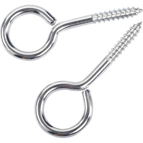 M5 65 Piton à Visser Anneau En Acier Inoxydable 304 Vis Mouton Oeil Rond Auto Taraudeuse Anneau À Bague Avec Attache Porte Loquet Boucle 10 PCS+ 10 Tubes d'expansion en Plastique (1/5)