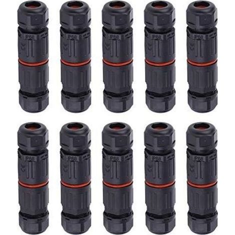 Lntyq 10PCS Connector of cable waterproof IP68, 0.5mm²2.0mm² connector of cable for box of junction to 3 pins for the fountains outdoor, the aquariums paysagers, the lighting public (1/5)