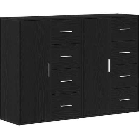 Maison Exclusive - Aparador 2 pcs Roble Negro 60 x 31 x 84 cm Mad (1/5)