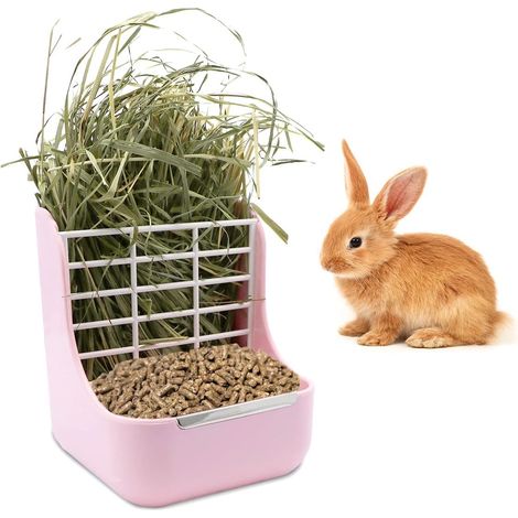 Mangeoire à foin pour lapin et cochon d'Inde, 2 en 1 automatique pour petits (1/5)