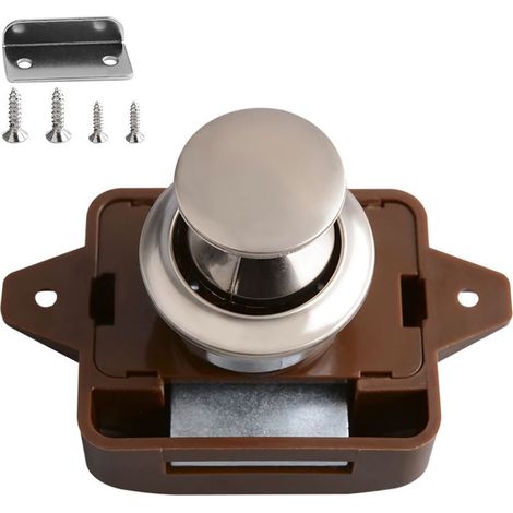 HOXILEELEO - Bouton Poussoir Loquet Serrures pour Camping-Car Serrure de Meuble Boutons Poussoir Porte Serrure de Porte Meuble Fermoir pour de Placard de Camping Cars de Yacht de Bateau de Tiroirs (1/5)