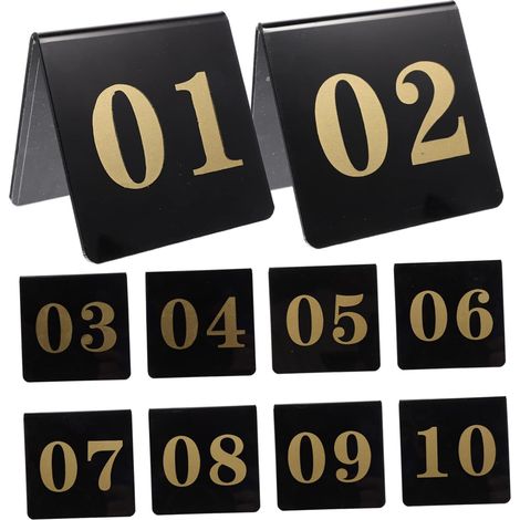 10 plaques numéros de table en acrylique, double usage chaise/table – mariage, banquet, salle à manger (1/5)