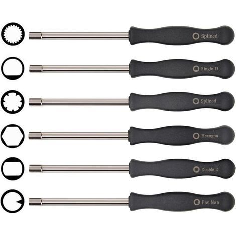 Jeu de tournevis pour carburateur, outil de réglage 6 pièces adaptable sur 125 135 136 137 141 141 235 235e 236 236e 240 240e 435 435e 440e de McCulloch Partner tronçonneuses Poulan H719 (1/5)