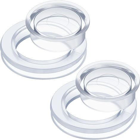 2 Zoll Terrassentisch-Schirmlochring mit Kappen-Set, Silikon, transparent, für den Außenbereich, Terrasse, Garten, Strandtisch, Schirmstecker (transparent, 2 Sets)