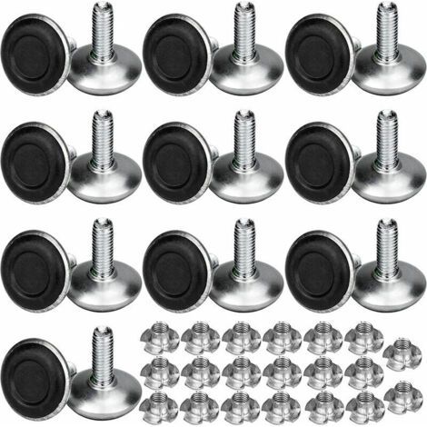Set mit 20 verstellbaren Möbelfüßen, M8x20x30mm - Nivellierfüße für Stühle und Tische