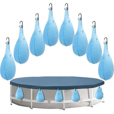 Winter-Poolgewichtssäcke – 8 Stück mit Haken, winddicht, für Poolabdeckung/Outdoor-Zelt
