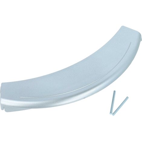vhbw Door Handle Replacement for Bosch/Siemens BSH 647449 00647449, BSH VZF09030 for Washing Machine stainless steel / plastic Silver