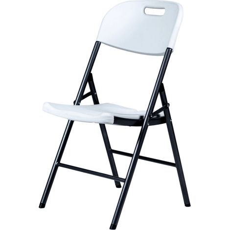 sedia da campeggio pieghevole eurogarden in polietilene bianco 53x46x87 cm