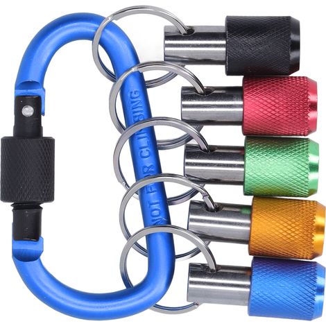 Porte-embout hexagonal 1/4 po, rallonge de tournevis à changement rapide avec 5 douilles de couleur (1/5)