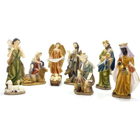 277948 Pesebre navideño con 7 personajes de resina - Decoración navideña (1/5)