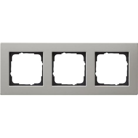 Gira Abdeckrahmen 3f flach Gira E2 Edelstahl [0213335], 0213 335