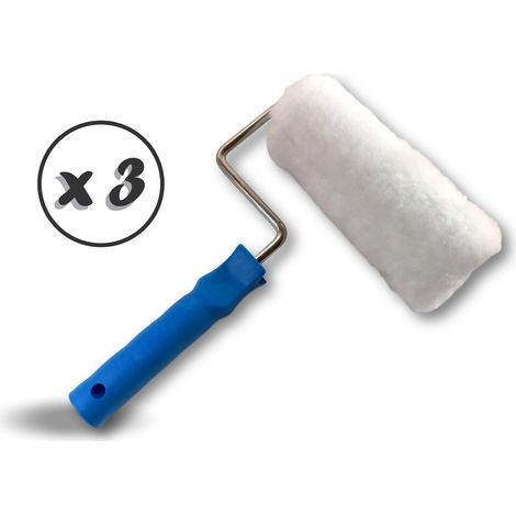 Rouleau peinture polyester poils longs Ø alésage 8 mm - Quantité x 3 - Poils longs