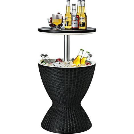 Boissons au Frais avec Table d'Appoint et Glacière de Jardin 8 Gal 30L - Table Haute Réglable pour Barbecue Piscine (1/5)