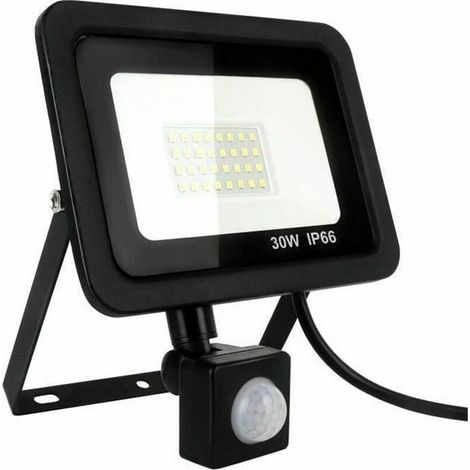 Projecteur LED Extérieur - 30 W - Détecteur de Mouvement PIR - 6000 K - 6000 lm - Pour Jardin Terrasse Garage - 1 Pièce