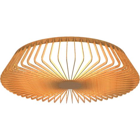 Inspired mantra himalaya plafonnier rond de 63 cm lumiere uniquement led 80 w blanc accordable 2 700 5 000 k 3 500 lm telecommande bois 3 ans de garantie (1/5)