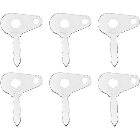 Juego de 6 llaves de encendido, llaves de repuesto universales, interruptor de encendido de repuesto, para tractores, equipos agrícolas, maquinaria pesada, cargadoras (1/5)