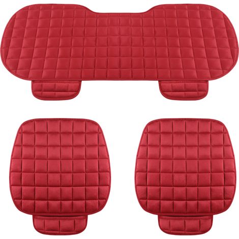 （red）Car Accessories Comfort Seat Cover Protector, 3 Pack, Universal, Car, 2 Front Seat Protectors and 1 Rear Seat Protector, Interior Seat Cushions (1/5)