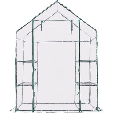 Filiyano-Serre avec étagères, bâche en PVC, 143 x 73 x 195 cm (1/5)