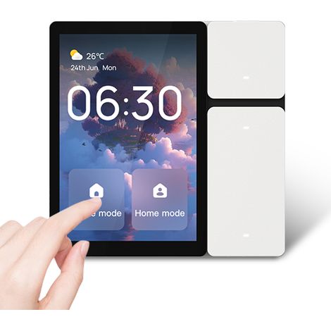 Panneau de contrôle intelligent TPP06 Écran tactile 3,5" 3 Relais IR Intégrée Blanc Domotique Murale