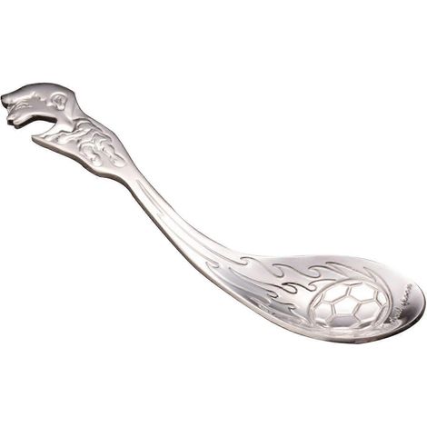 Rührlöffel aus Edelstahl in Form eines Fußballs, ideal für Kaffee, Tee und Desserts.