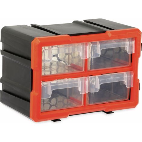Boîte à outils DAYTOOLS TW2021, plastique, 4 pièces, noir/orange (1/5)