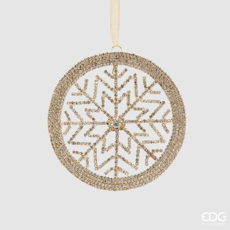 EDG Enzo De Gasperi Decorazioni Natale Fiocconeve Diamanti D 11 Cm Gold