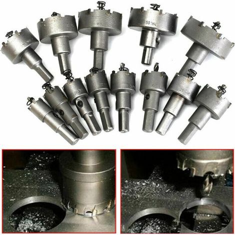 Ensemble De Scie Cloche 13pcs , Foret De Scie Cloche, 16mm 53mm En Acier Inoxydable Scie Cloche Foret En Carbure De Tungstène Tct Forets En Métal Outils De Quincaillerie Fraise En Carbure De Tu (1/4)
