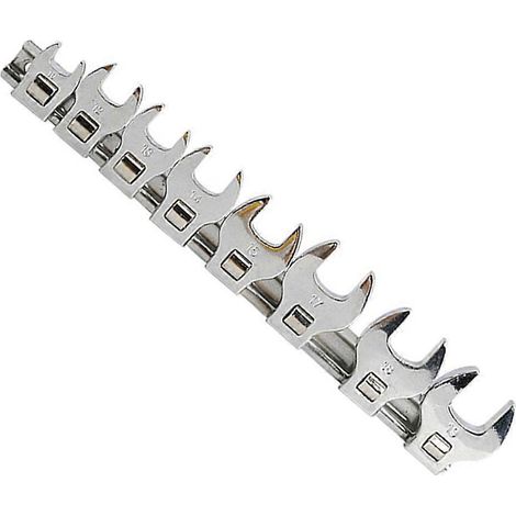 Jeu de 8 clés à œil de 3/8 pouce (10-22 mm, métriques/SAE/impériales) et clé à cliquet 45 dents (outil multifonction) (1/5)
