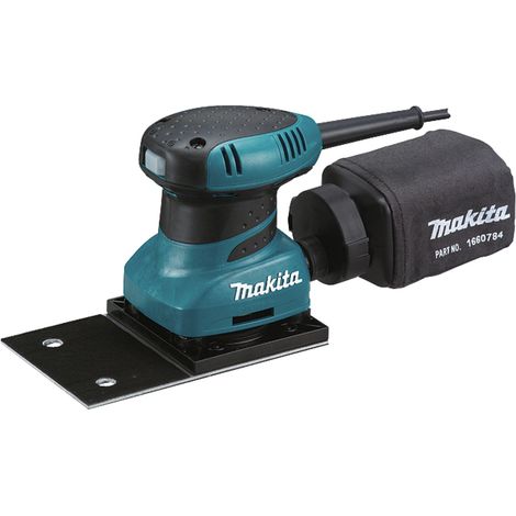 Makita – Ponceuse excentrique 100 x 164 mm – 200 W – Connectable à un aspirateur – Faible vibration pour surfaces difficiles