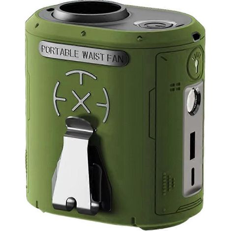 Hochgeschwindigkeits-Turboventilator in Größe mit externem grünen USB-Akku (1/5)