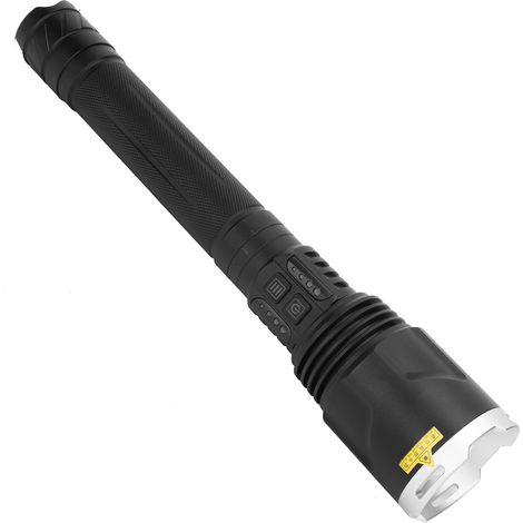 Lampe torche puissante d'extérieur avec dragonne, portable et rechargeable, avec indicateur de batterie XHP110 (1/5)