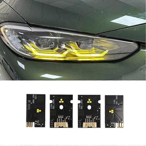 DRL-LED-Platine mit gelben Angel-Eye-Modulen für BMW 4er G80 G82 G22 (flache Ausführung) 6311985