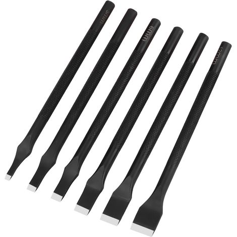 Lot de 6 lanières de cuir plates de style japonais, noires, 3/5/6/8/10/12 mm (1/5)