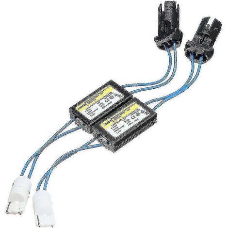 2 résistances décodeurs T10 W5W pour CANBUS, noires, taille unique.