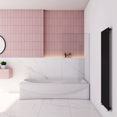 Weiß Badewannenaufsatz 70x140cm Faltwand 6mm Nano glas ESG für Badewanne Duschabtrennung Duschwand (1/4)