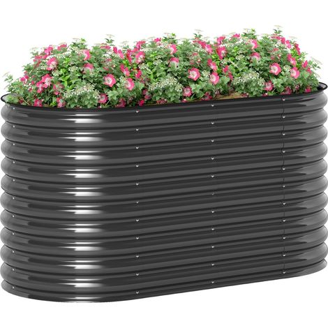 Hochbeet aus Stahl, Pflanzbeet Frühbeet Gartenbeet stapelbar Blumenkasten steckbar Pflanzkasten 160x80x80cm Gemüsebeet für Garten Balkon Terrasse, Pflanzkübel für Blumen, Pflanzen