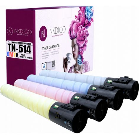 Toner Inkdigo TN514 compatibile con Konica Minolta Bizhub C458 C558 C658, certificato TÜV. (1/5)