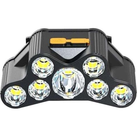 Linterna frontal Ulisem7led, recargable por USB, súper brillante, para pesca nocturna al aire libre e impermeable. (1/4)