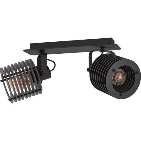 Spot Light Segovia Steel Schwarz E27 2x40W L: 33,5 cm H: 18,5 cm Dimmabile (1/2)