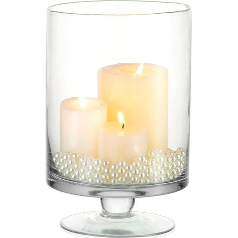 Bougeoir Verre pour Bougies Pilier - Grands Vases en Verre pour Décoration Table, Bougeoir Clair Ouragan pour Mariage Noël Halloween Partie Maîtresse Salle À Manger Décor Salle À Manger (1/5)