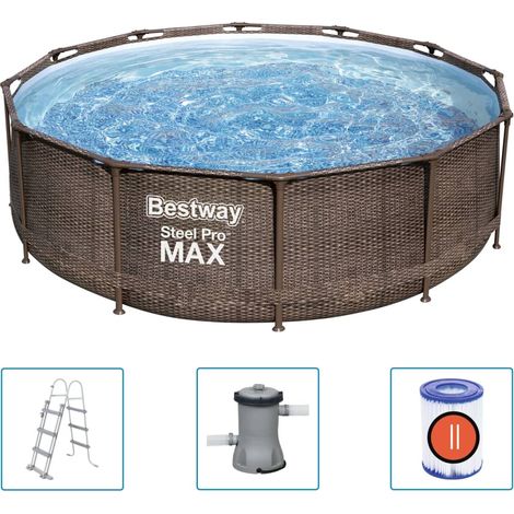 Set Piscina Steel Pro MAX Deluxe Series Rotonda 366x100 cm Bestway (1/5)