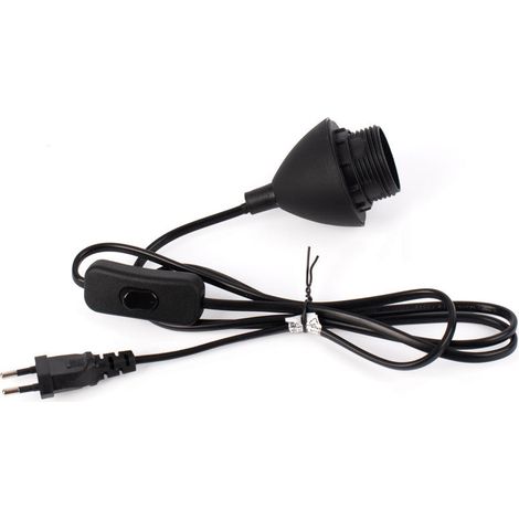 Cable Para Lámpara De Mesa - Casquillo E27, Interruptor Y - Negro