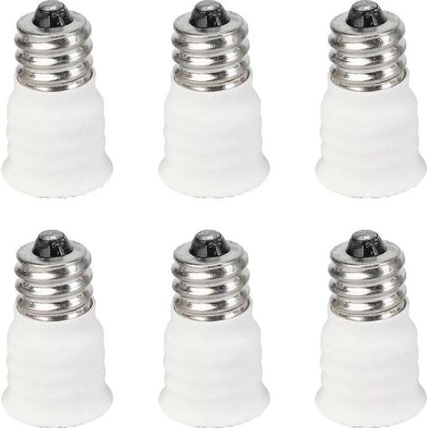 Adaptateur de douille LED blanc E12 vers E14 (lot de 6) - Haute qualité (1/5)