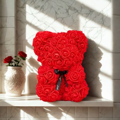 Rose Bear With Ribbon Rose Petals Gift for Women