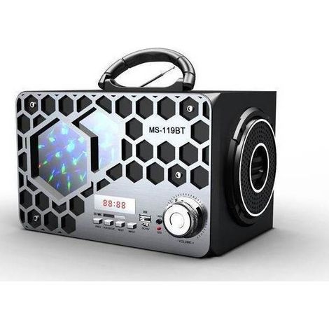 TrAdE Shop Traesio - Speaker Cassa Portatile Bluetooth Led Vari Colori Fm/sd/usb Smartphone Ms-119bt -