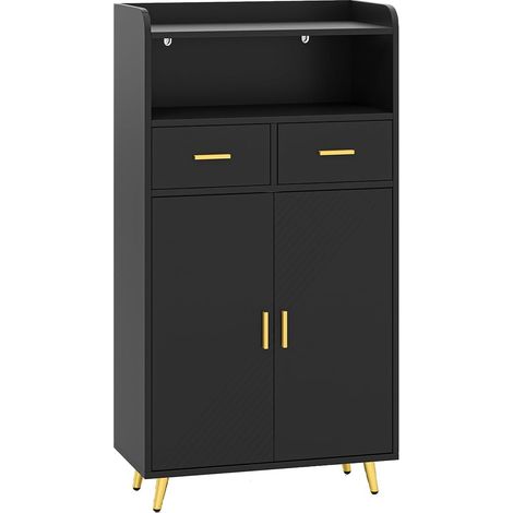 GOPLUS Armoire Salle de Bain avec Miroir HD Antibuée, Meuble Salle de Bain avec Lumière LED Couleur & Luminosité Réglables, Station de Charge, Armoire avec Double Porte et Étagères Réglables (Noir) (1/5)