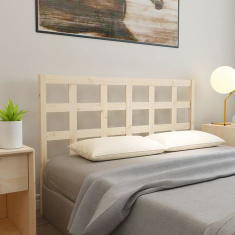 Bed Headboard  Natural wood  Solid pine wood (untreated) vidaXL (1/5)