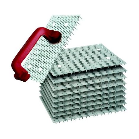 Taliaplast – Kit de grattons petites dents 480 pointes – Dimensions 25 x 15 cm – Finition fine pour enduits de façade – 10 grilles de rechange prépercées (1/2)