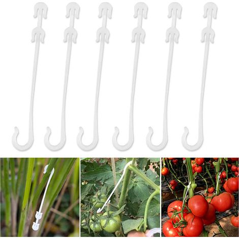 100 pinces à tomates de 9,5 cm en forme de J pour plants de tomates (1/5)